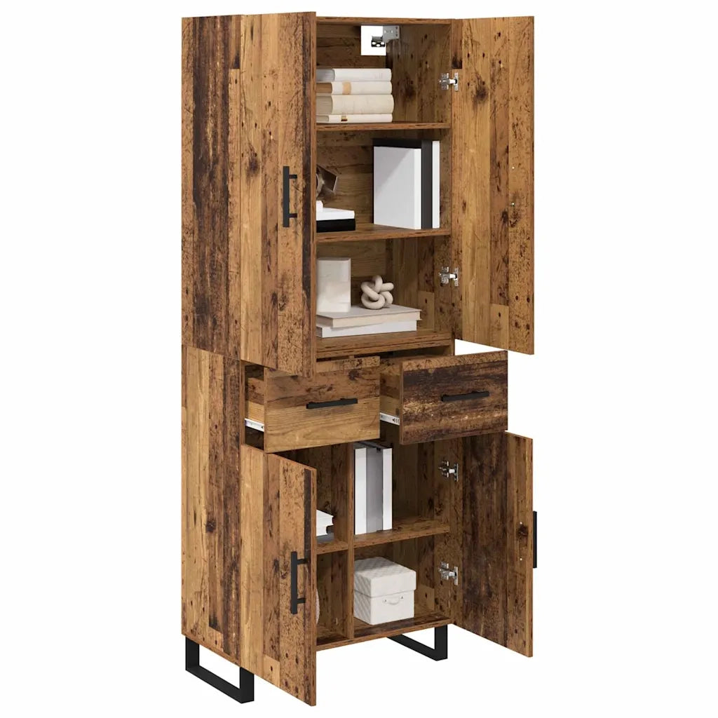 Credenza con cassetto 2 pz | Madia | Buffet da pranzo | Armadio da pranzo Legno vecchio 69,5 x 34 x 180 cm