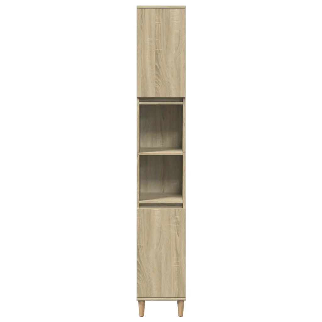 Set Mobili da Bagno 3 pz Rovere Sonoma in Legno Multistrato