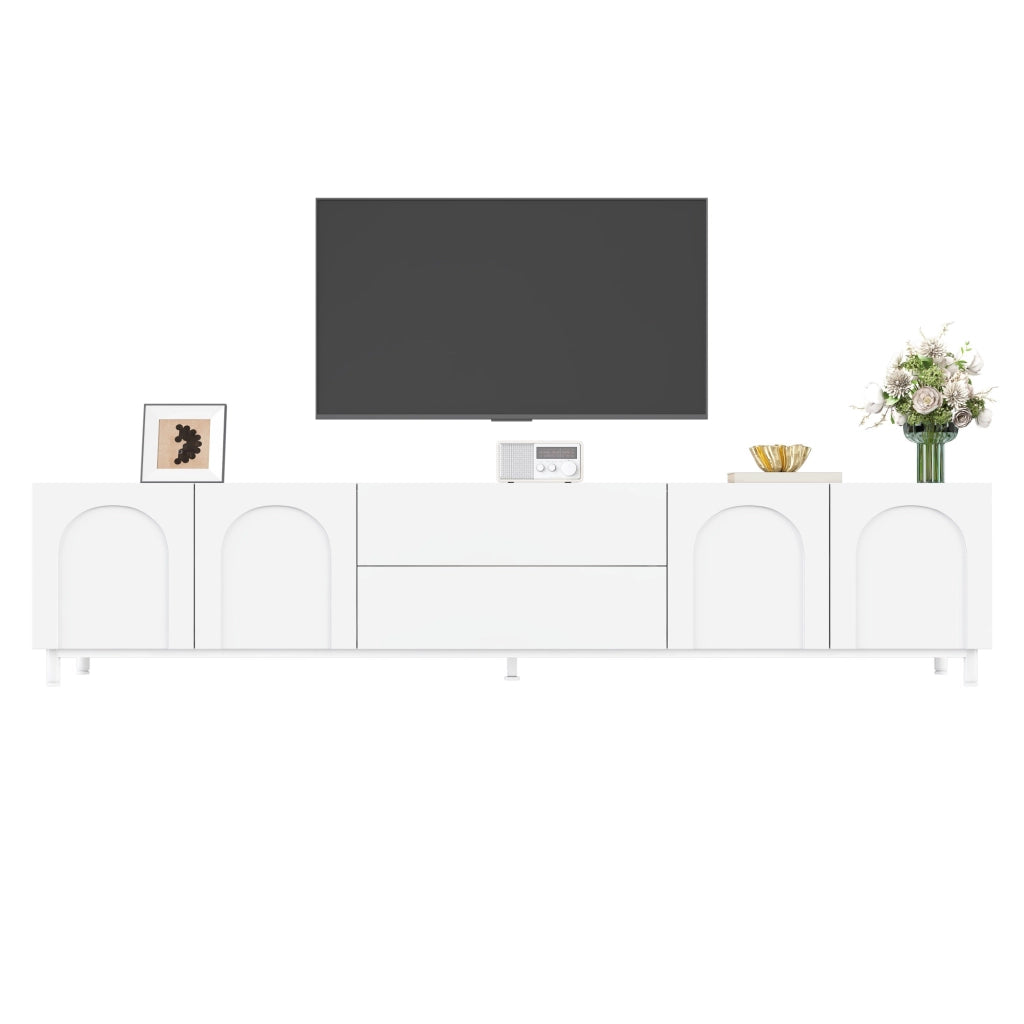 Mobile TV con 4 ante e 2 cassetti; passacavi; per soggiorno; in MDF e truciolare; 180×40×48 cm