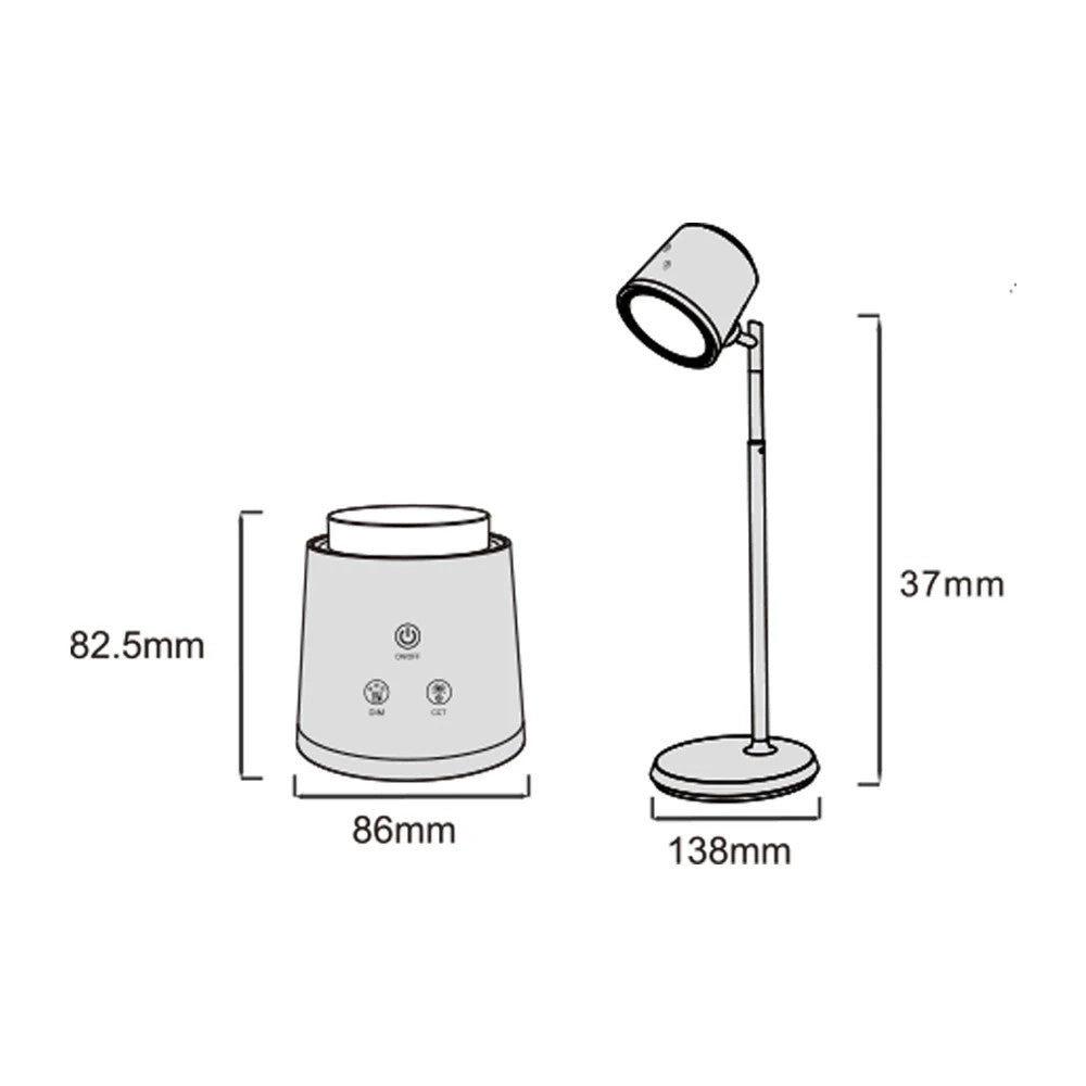 Trade Shop - Lampada Doppio Uso Scrivania Applique A Led 6w Touch Dimmerabile 3 Colorazioni Bl-1005 - Bianco