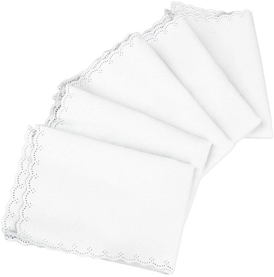 Set di asciugamani per strumenti musicali, 5 pezzi, asciugamani di cotone per violino, flauto, chitarra e pianoforte, bianchi