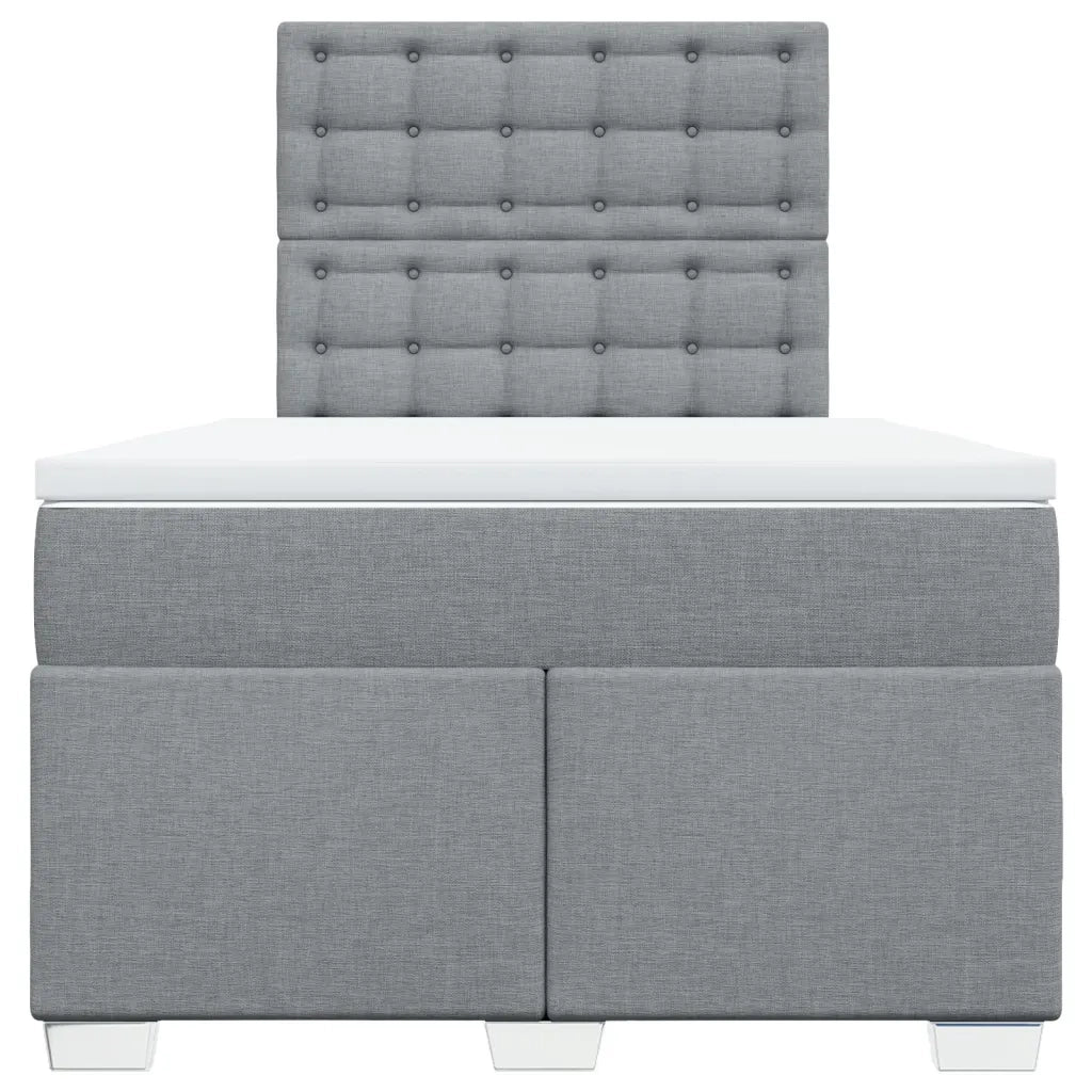 Giroletto a Molle con Materasso Grigio Chiaro 120x200cm Tessuto