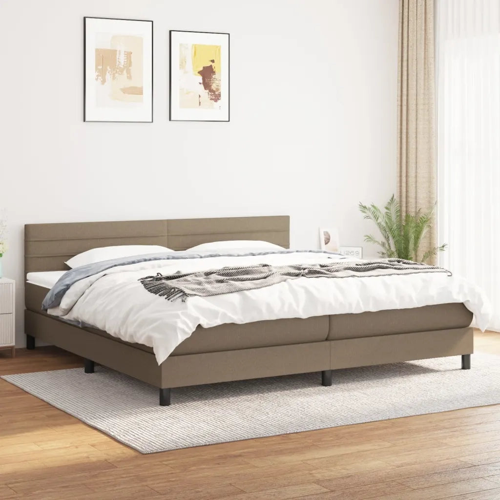 Giroletto a Molle con Materasso Tortora 200x200 cm in Tessuto 3140165