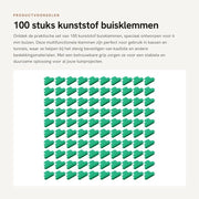 100 Klemmen in Kunststof - Multifunzionali - Per la Fissazione della Folia di Plastica - Adatti per Tubi di 6 mm - Duraturo - Klemme per Giardino