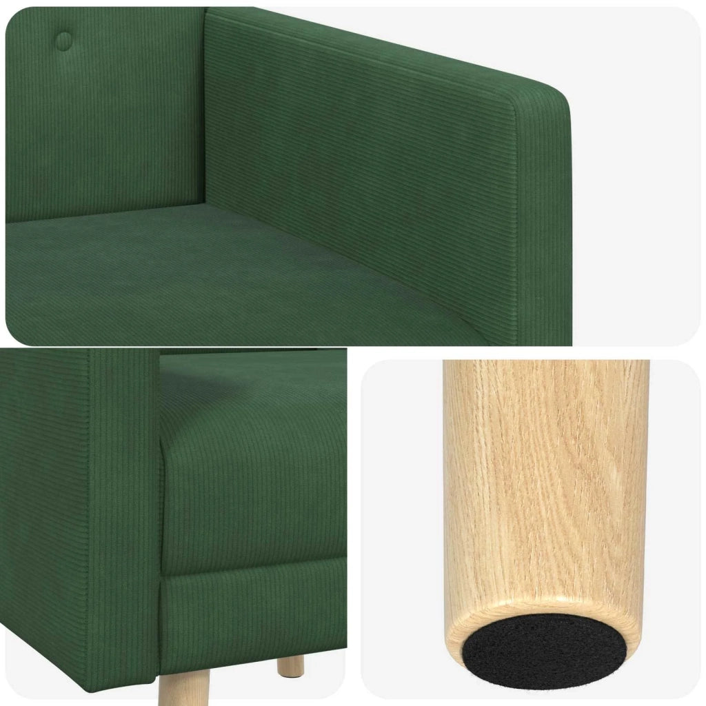 Sedia d'accento Verde Giungla Tessuto in velluto a coste 42044813
