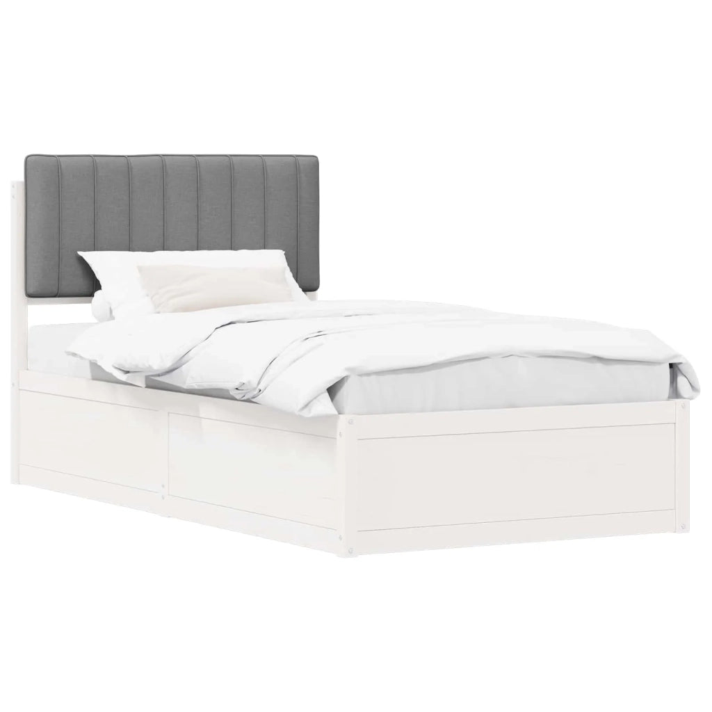 Letto con Testiera Rivestita Grigio chiaro 100 x 200 cm 877793