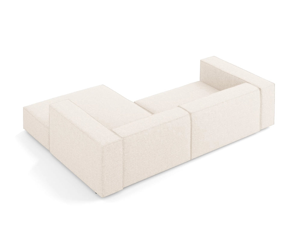Cosmopolitan Design - Divano angolare destro "Arendal" 3 posti in ciniglia beige chiaro 