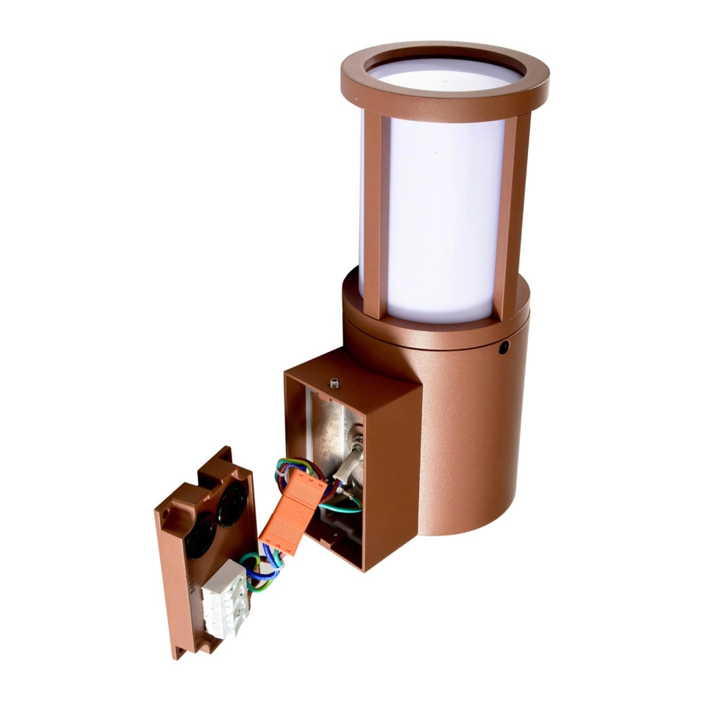 Applique lampada moderna parete LED E27 IP65 luce esterni muro giardino ingresso balcone terrazzo FACADO II ROUND GRIGIO CORTEN OPACO