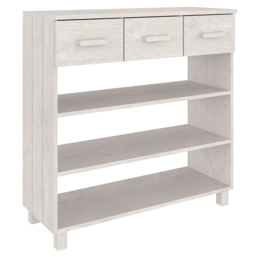 Tavolo Consolle | Tavolo d'Ingresso Bianco 90x35x90 cm Legno Massello di Pino