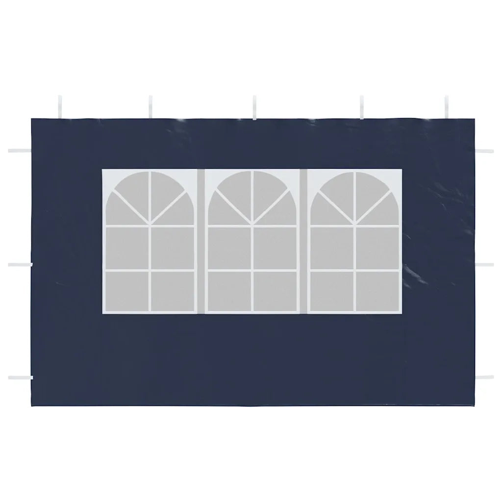 Parete per Tendostruttura 2 pz con Finestra in PE Blu 45115