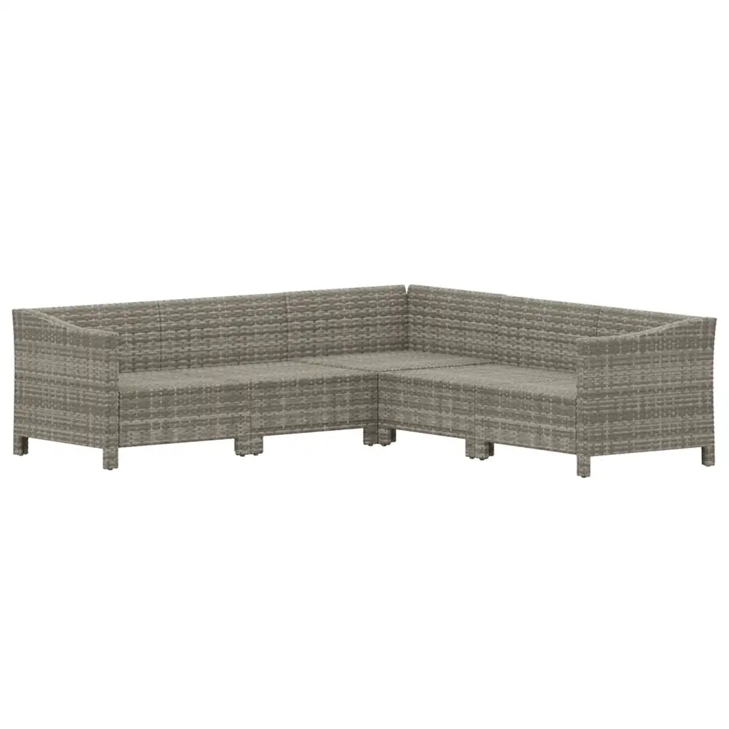 Set Divani da Giardino 5 pz con Cuscini in Polyrattan Grigio 3187279