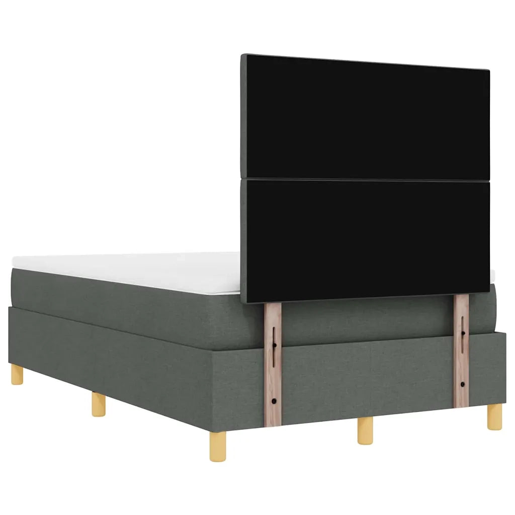 Letto a molle con materasso Grigio scuro 120 x 190 cm Tessuto 3344360
