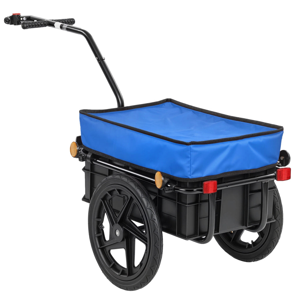 Rimorchio Bicicletta ¨C zephmum ¨C Blu Acciaio Oxford 144x59x80 cm