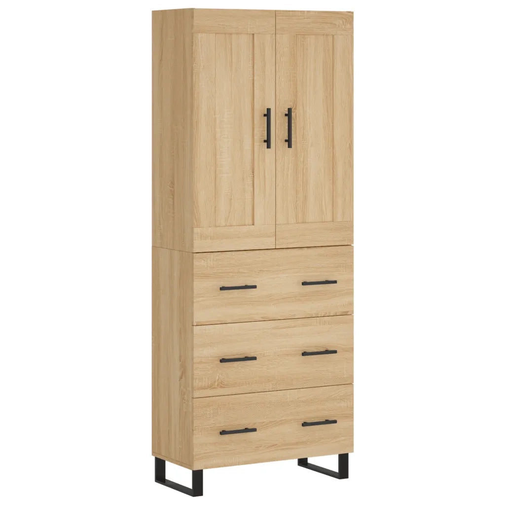 Credenza-Buffet-Armadio da cucina Rovere Sonoma 69,5x34x180 cm in Legno Multistrato 339815