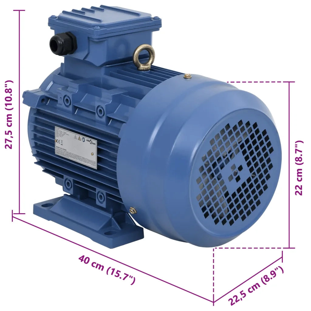Motore Elettrico Trifase in Alluminio 4kW/5,5HP 2 Poli 2840 RPM 148006