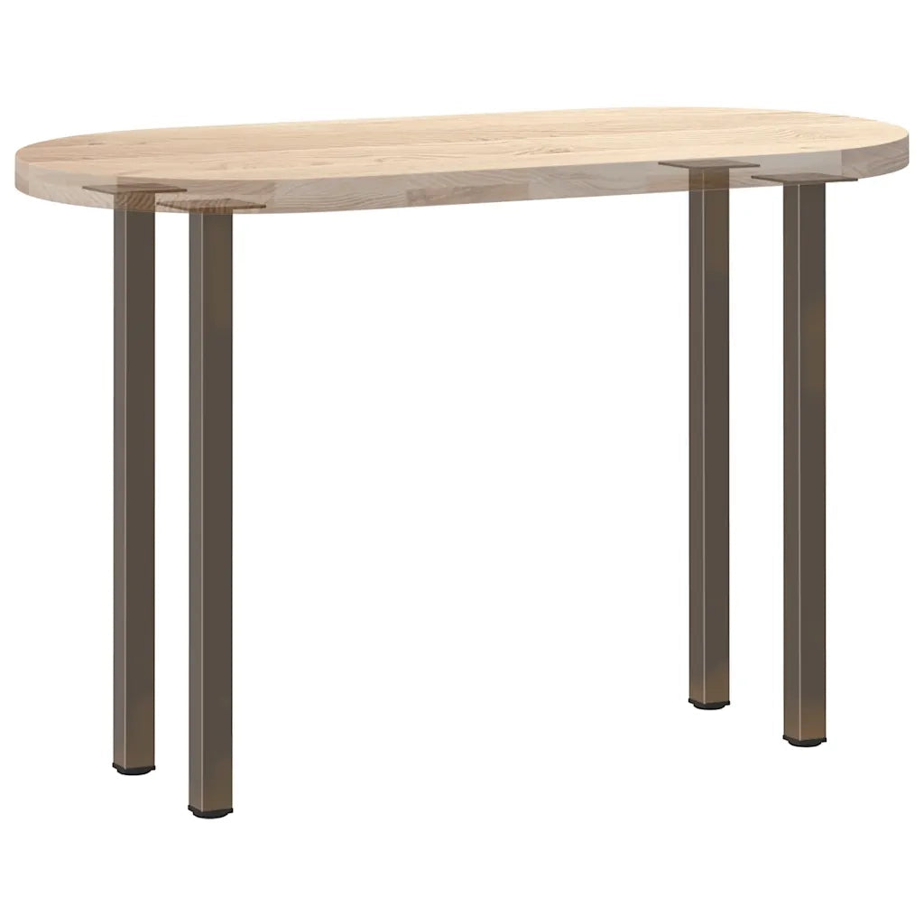 Gambe per tavolo consolle 4 pz in acciaio naturale 72-74 cm