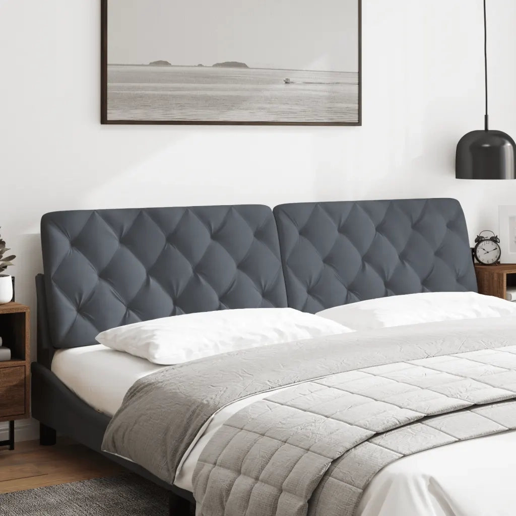 Cuscino Testiera Grigio Scuro 200 cm in Velluto CFW7401645