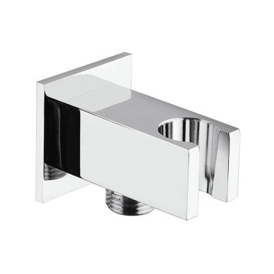 Set doccia cromo con doccino quadrato, presa acqua e flessibile