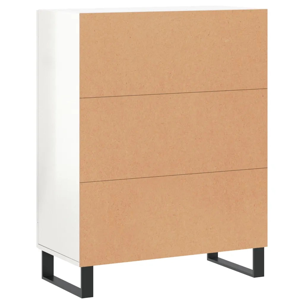 Credenza-Buffet-Armadio da cucina 69,5x34x90 cm in Legno Multistrato Bianco Lucido 638684