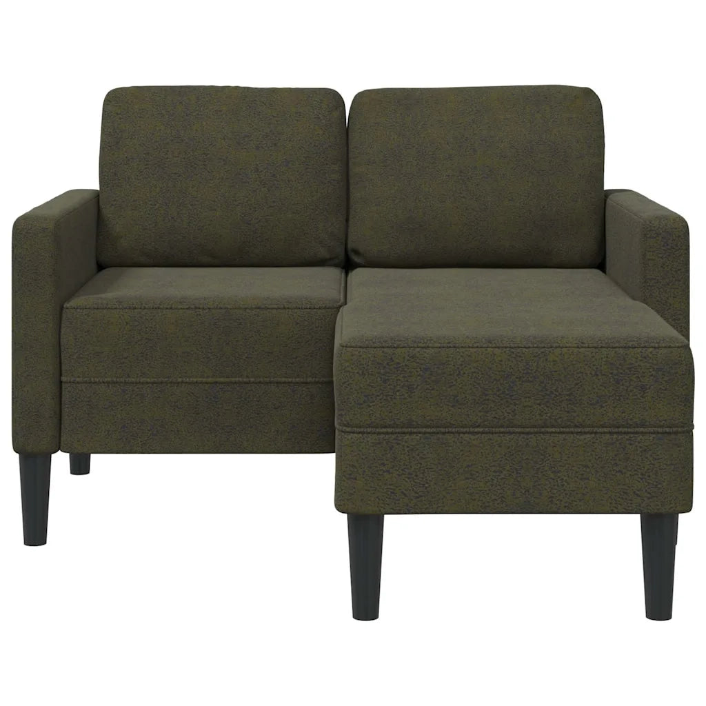 Divano 2 Posti con Chaise a L Verde Militare 125 cm Similpelle 4107091