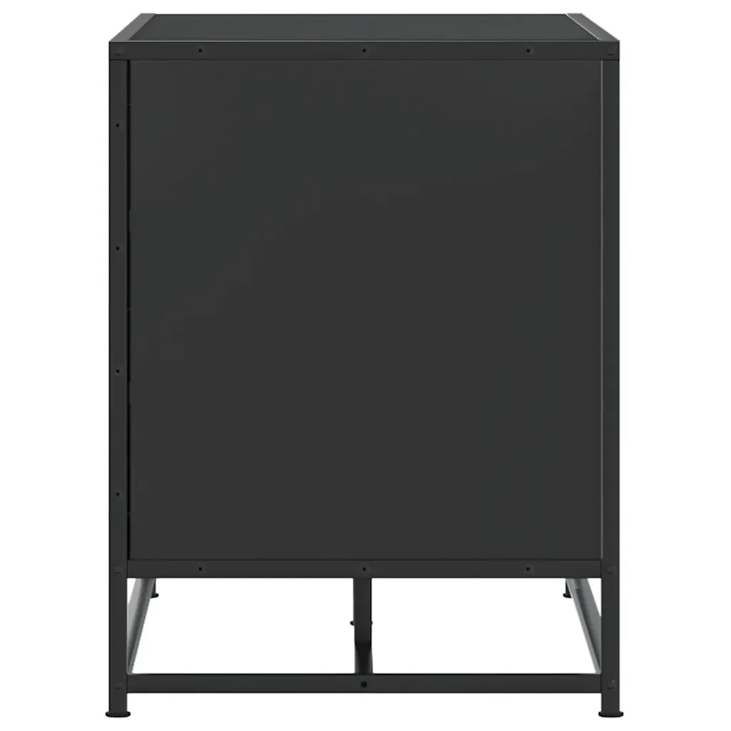 Scarpiera Nera 84x40x53,5 cm in Truciolato e Metallo 849229