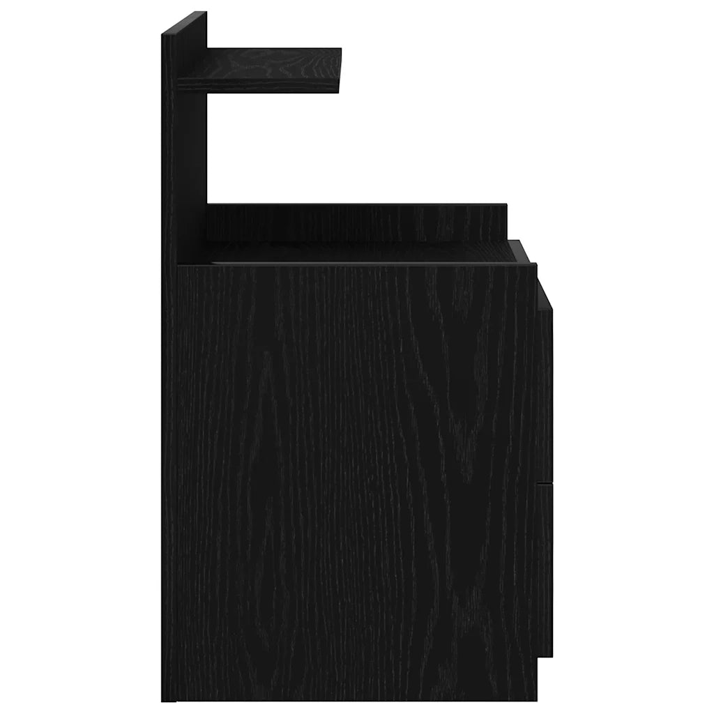Comodini 2 pz con 2 cassetti neri 40x36,5x62 cm 858635