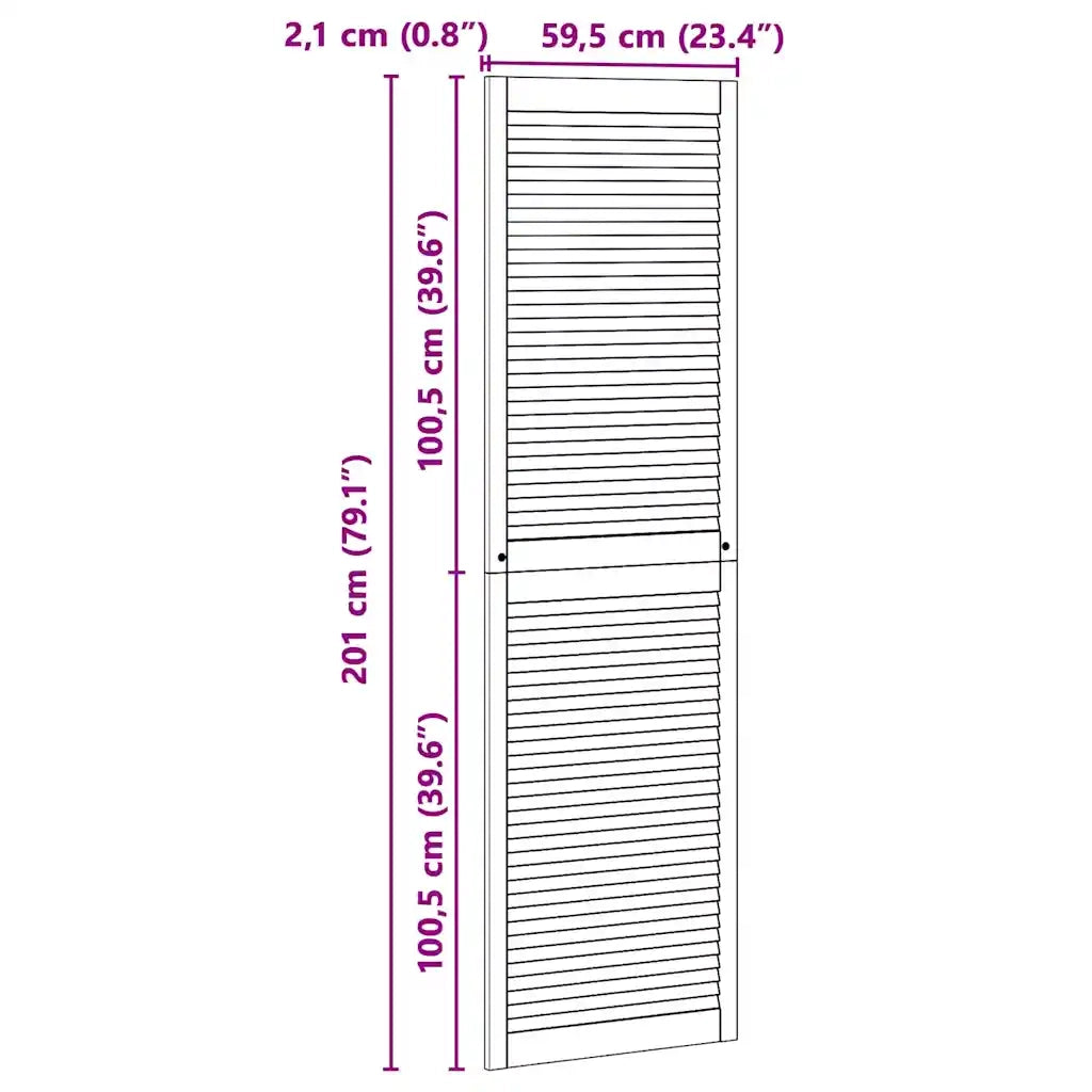 vidaXL Porte per Armadi Altro 2 pcs Marrone 201 x 59.5 x 2.1 cm