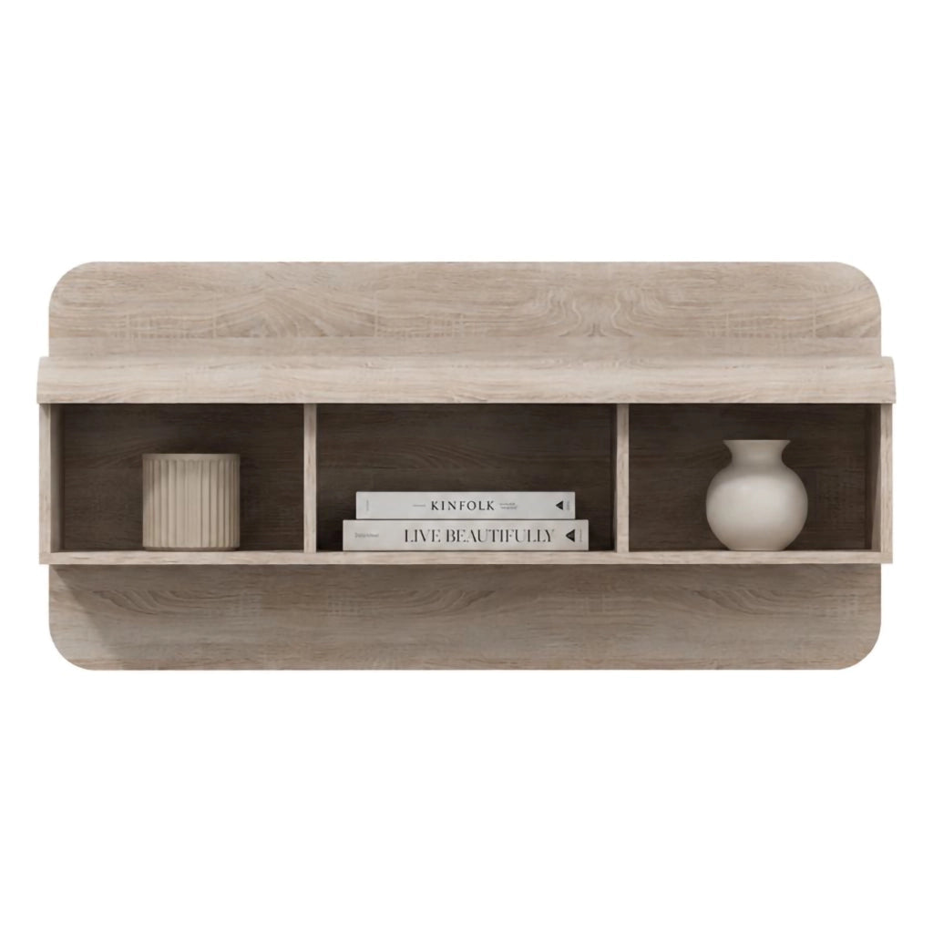 Kadamema, Mensola 4 Ripiani, 120x25x56h cm Marrone Rovere