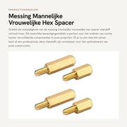 Materiale in Messing - Spacer a 6mm per M3x15 - Gildato - 20 pezzi