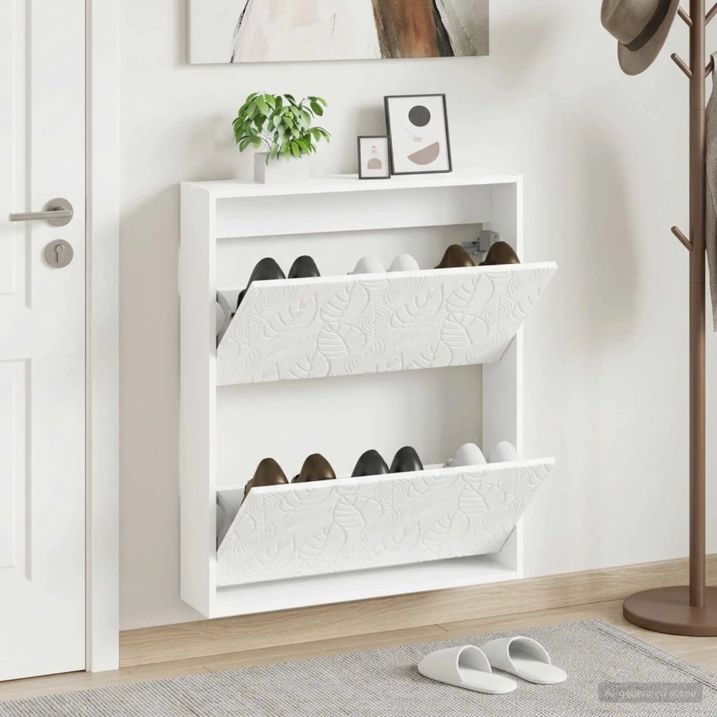 Mobiletto per Scarpe da Muro DELFT 71 x 17 x 86 cm Bianco 897075