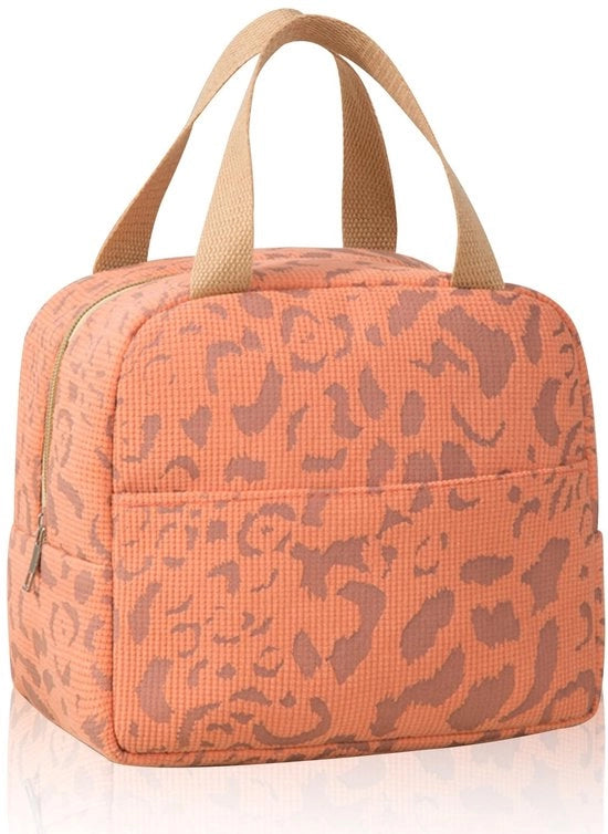 Tas termico con maniglia robusta - Portatile - Ripiegabile - Riciclabile - Per scuola/ufficio/viaggio - Arancione 23x14x20 cm - Borsa per pasti