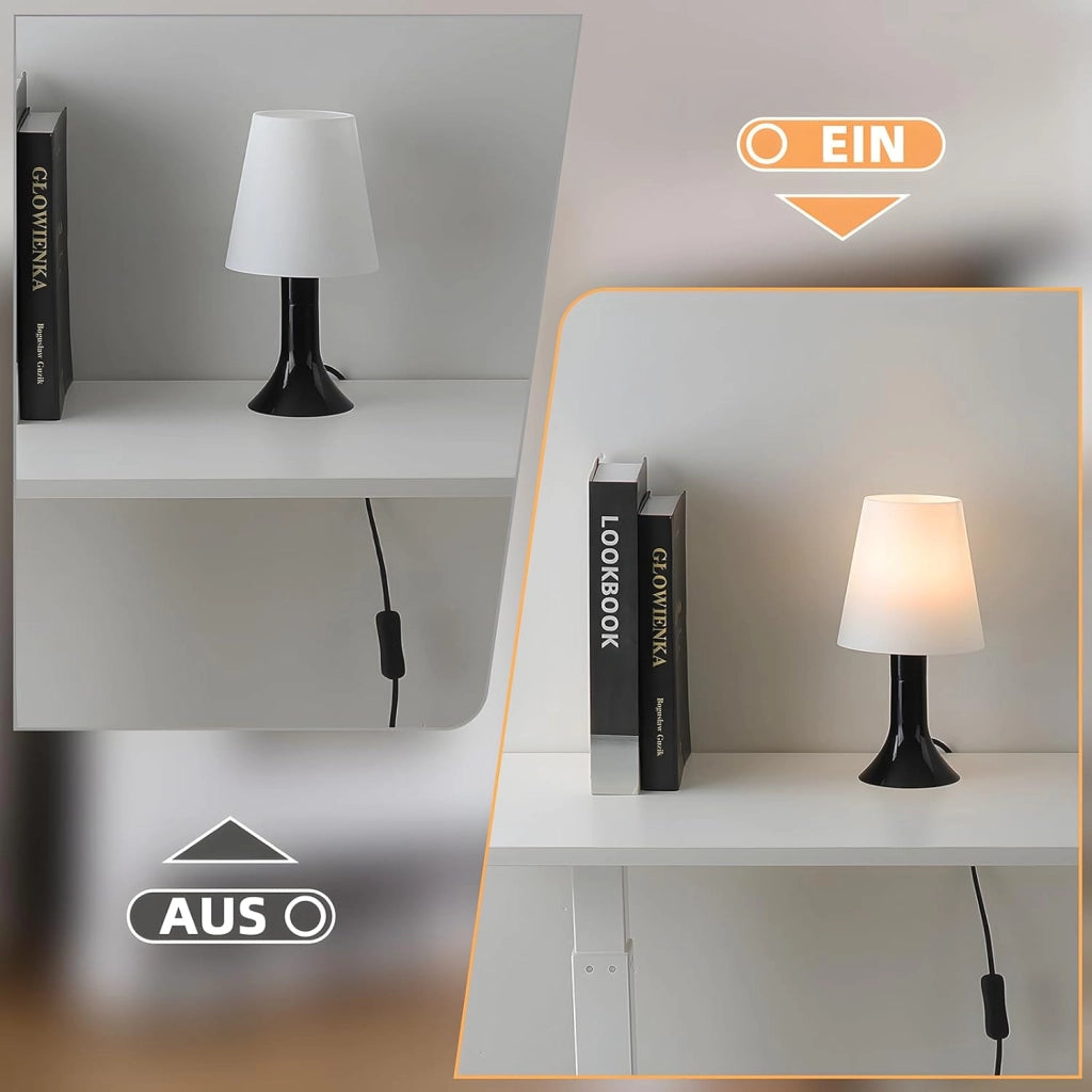 ZMH Lampada da tavolo con cavo set 2 pezzi E14 piccola per soggiorno comodino