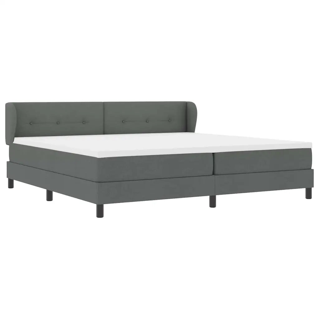 Letto a molle con testiera Grigio scuro 200 x 200 cm Tessuto 3340046