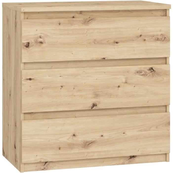 Cassettiera CHELSEA 3 cassetti - 77,2 cm - Decoro rovere artigianale