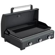 Campingaz Sigma 3 Cook, plancha a gas portatile, 3 bruciatori, 7.2 kw, piastra in ghisa smaltata, 2500 cm², coperchio con termometro