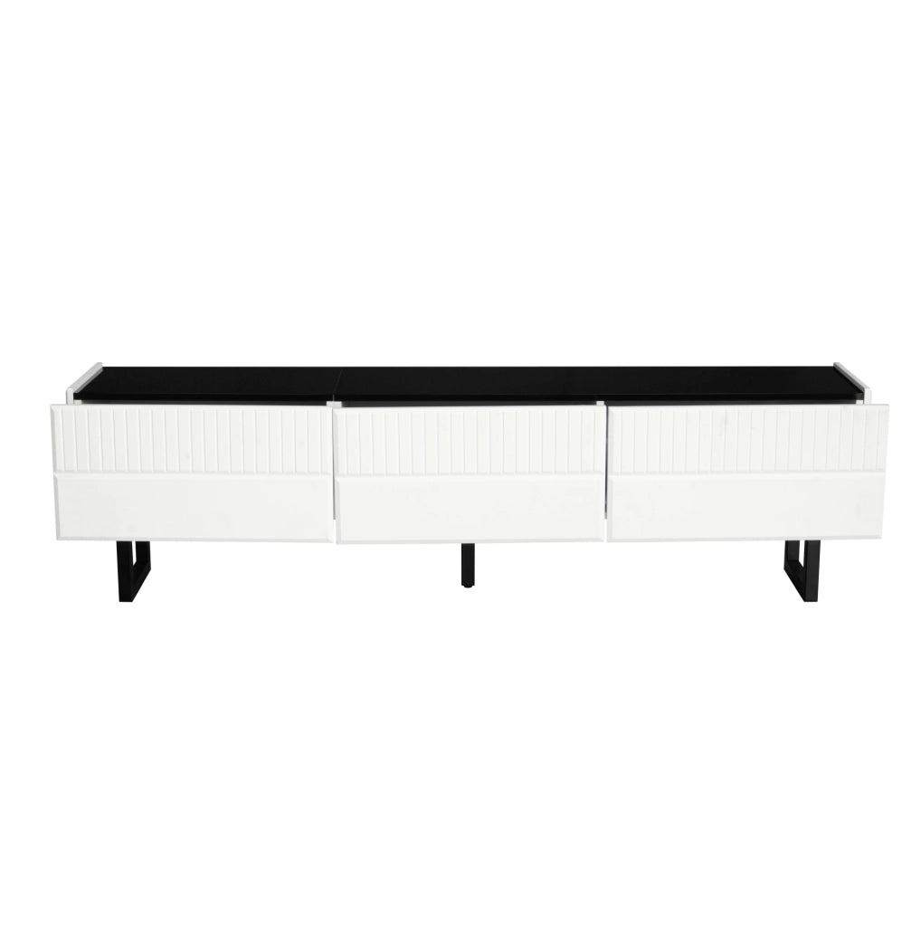 Set tavolino e mobile TV 170x35x47 cm e 110x50，5x41 cm nero/bianco