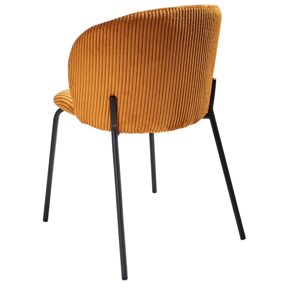 Set di 2 sedie da pranzo in tessuto boucle verde stile retrò seduta rotonda