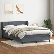 vidaXL Giroletto a Molle con Materasso Grigio Scuro 160x210 cm Velluto