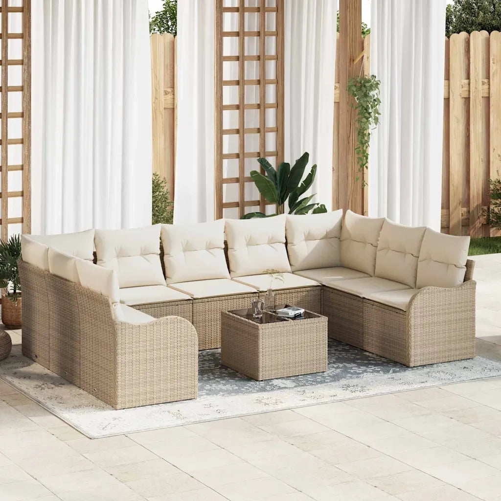 Set Divano da Giardino Beige polyrattan 3345871