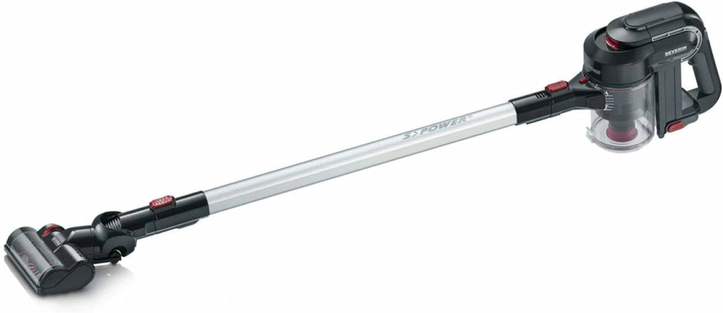 Severin hv7157 scopa aspirapolvere a manico con spazzola a led per motore , nero/rosso
