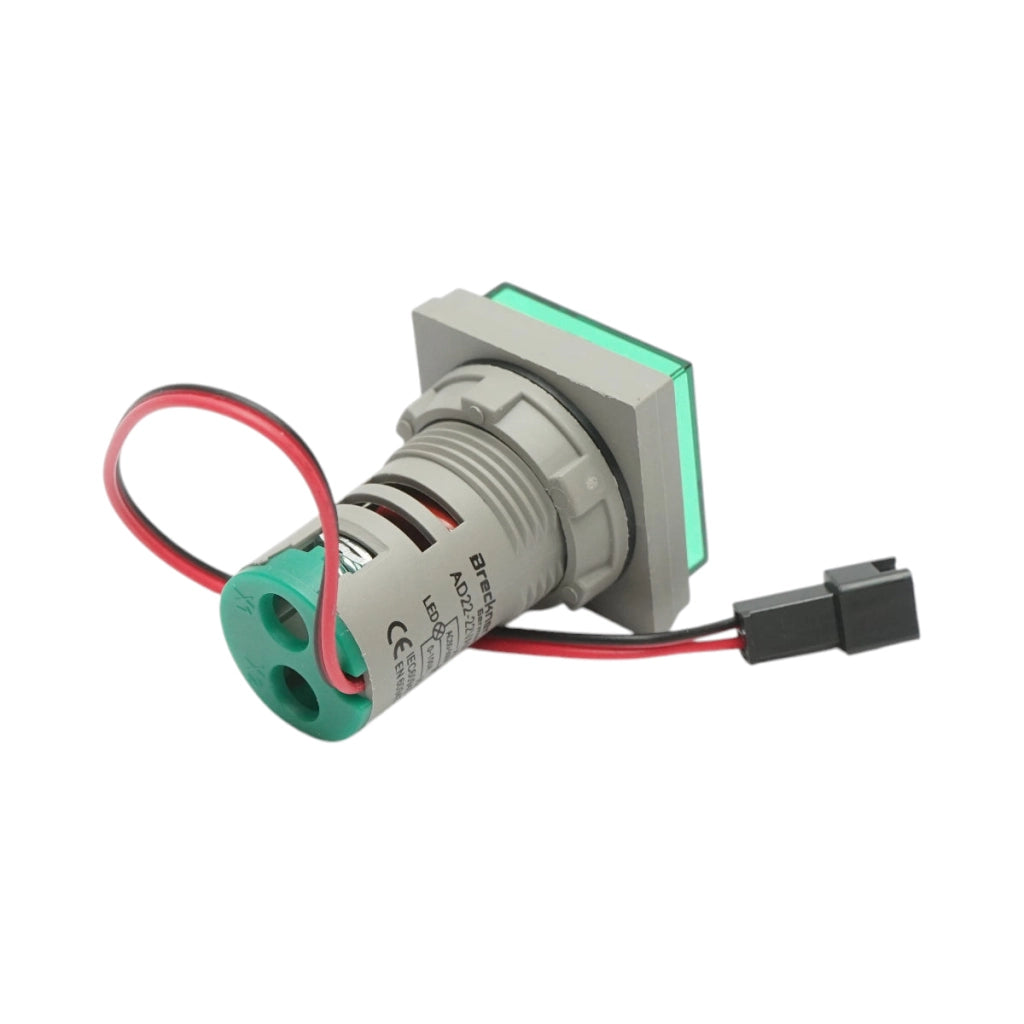 Indicatore digitale amperometro e voltmetro LED bianco 0-100A/50-500V AC Ø 22mm Breckner Germany