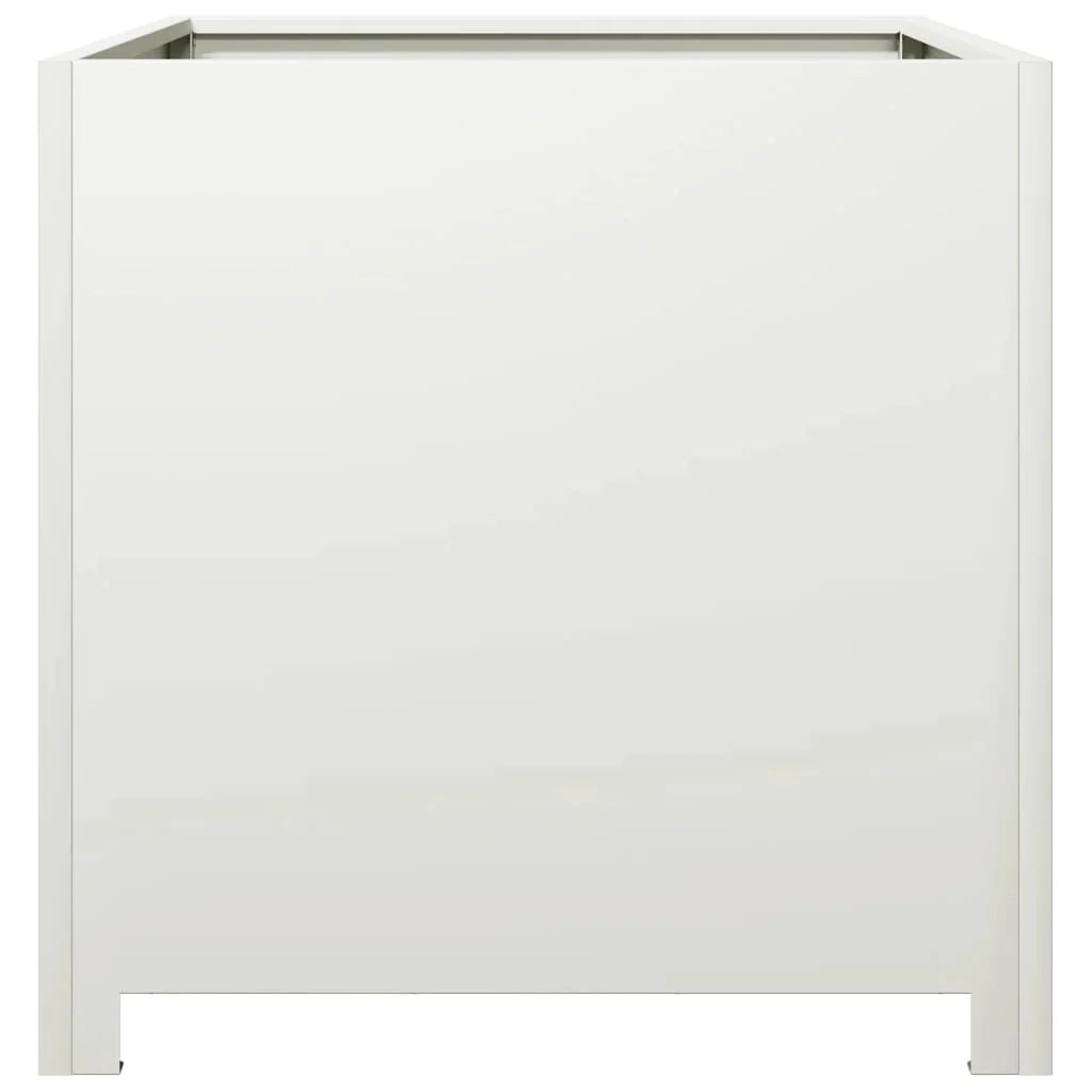 Fioriera rialzata per piante fiori terrazza giardino 50 x 50 x 50 cm acciaio bianco 02_0037653