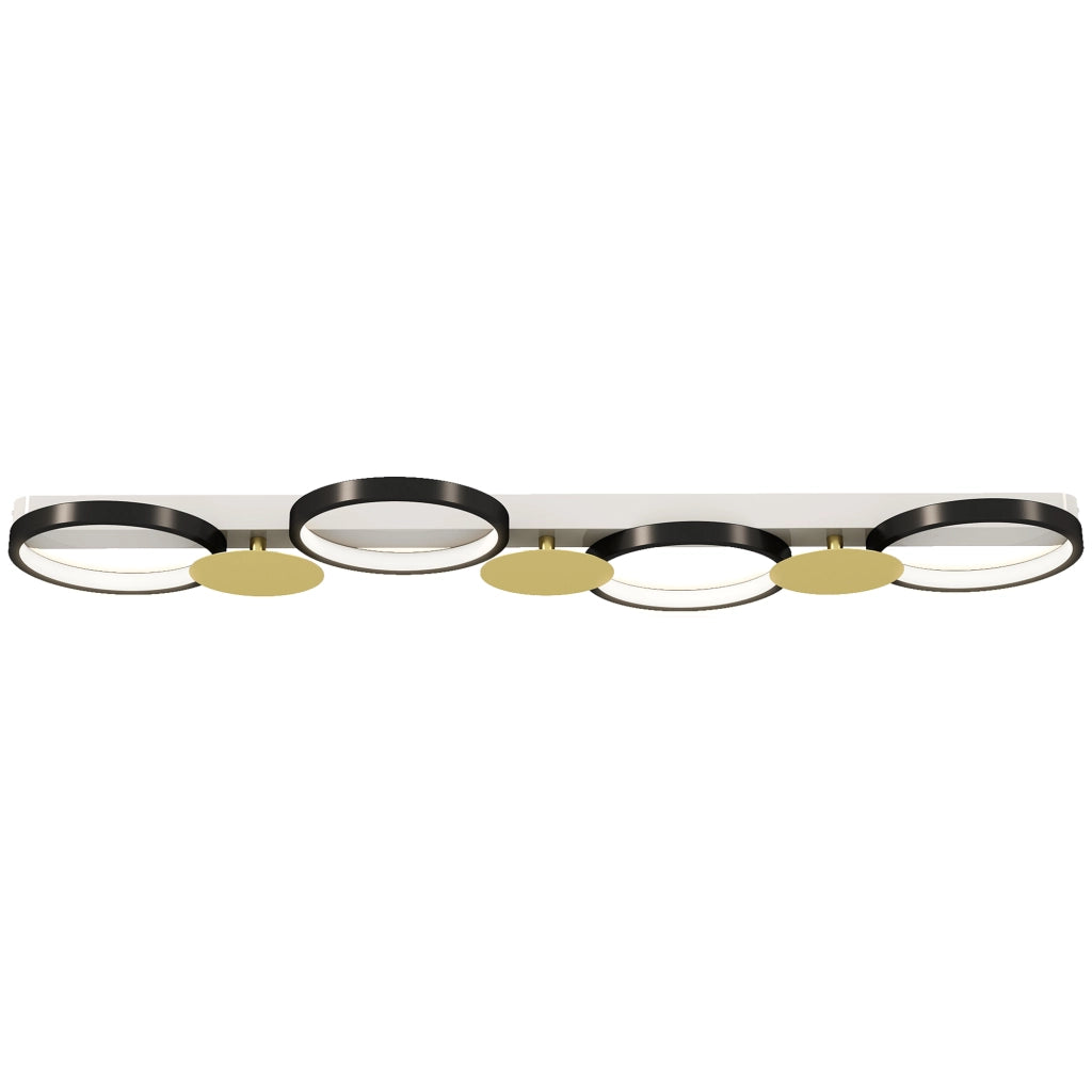 Plafonnier LED 4 Luci ¨C zephmum ¨C Dor¨¦ Nero 100x31x7cm