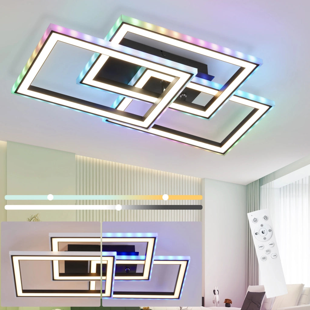 ZMH Lampada da soffitto plafoniera LED RGB dimmerabile cambio colore telecomando