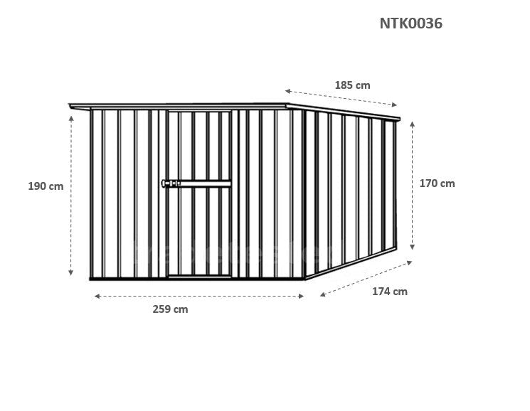 Casetta Box da Giardino in Lamiera di Acciaio Porta Utensili 260x185x192 cm Enaudi Legno