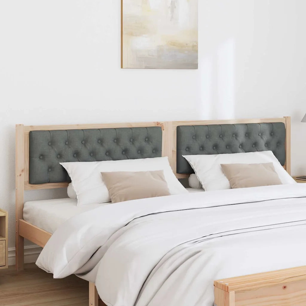 Testiera marrone e grigio scuro 200 cm Legno di pino massello 878990