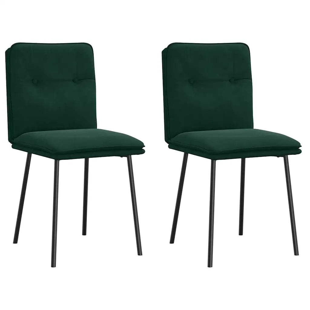 Sedie da Pranzo 2 pz Verde Scuro in Velluto