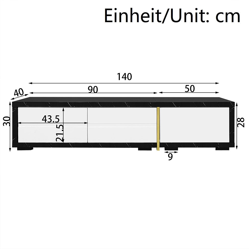 Mobile TV estensibile - Xylo - 140-260cm marmo nero