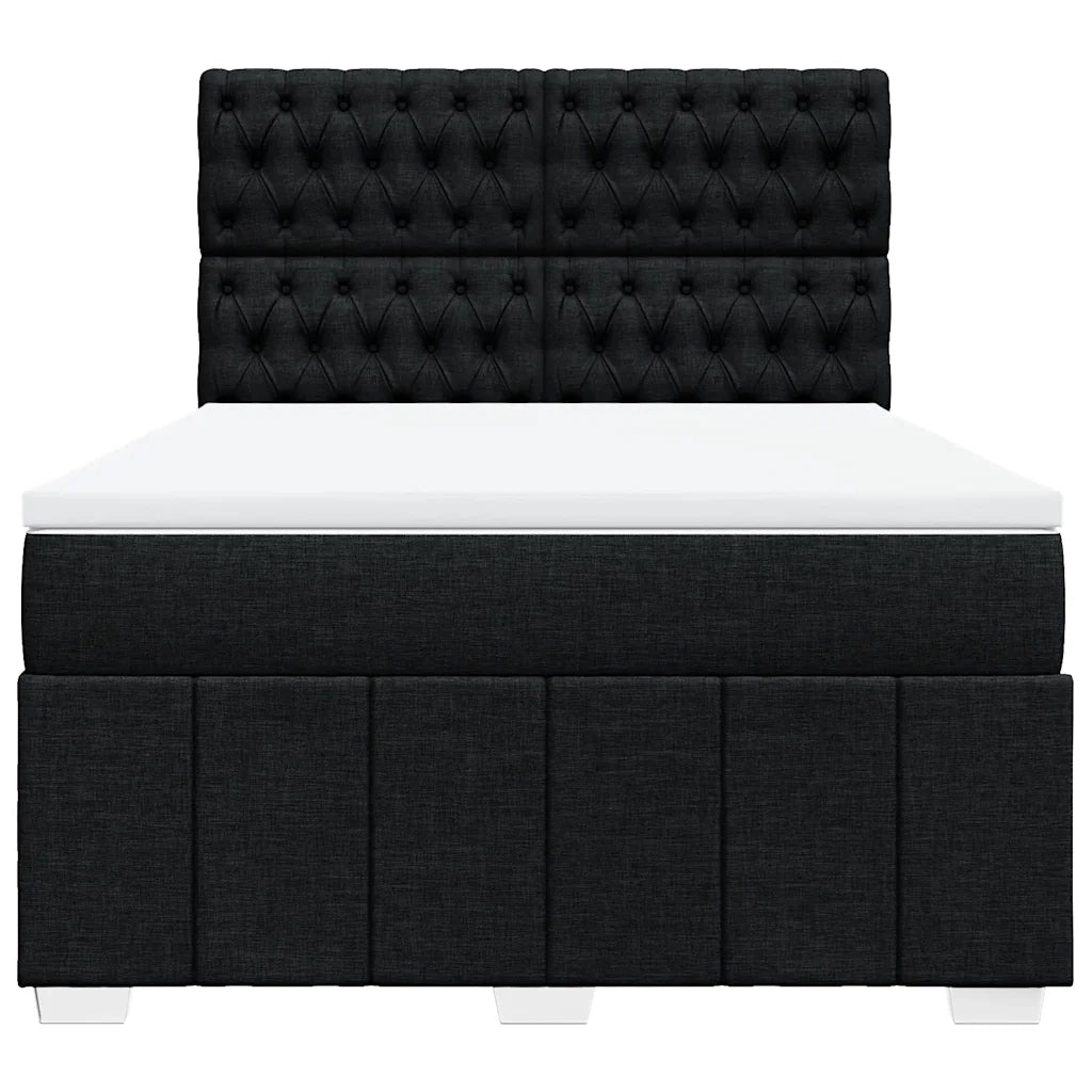 Giroletto a Molle con Materasso Nero 160x200 cm in Tessuto 3294028