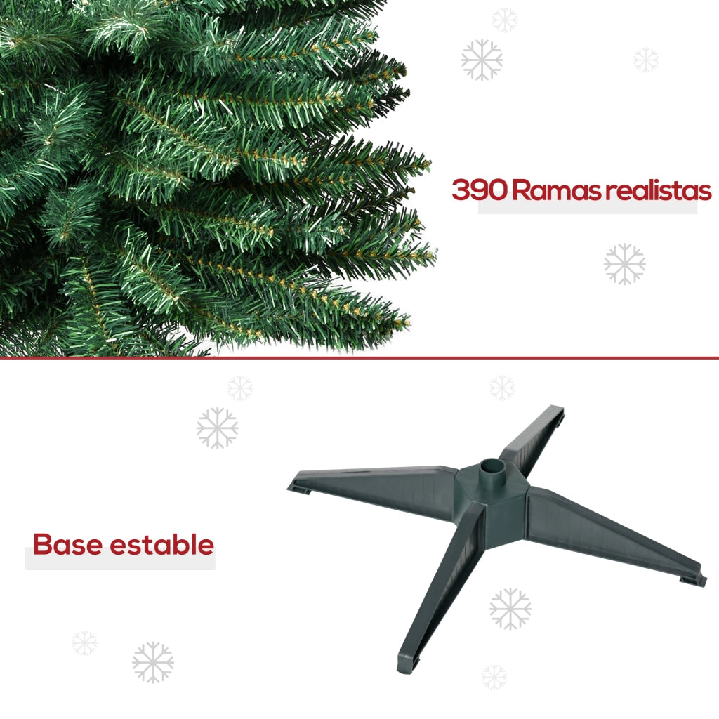 Albero di Natale Artificiale Stretto 180 cm ¨C zephmum ¨C Verde con 390 Rami e Base Scomponibile